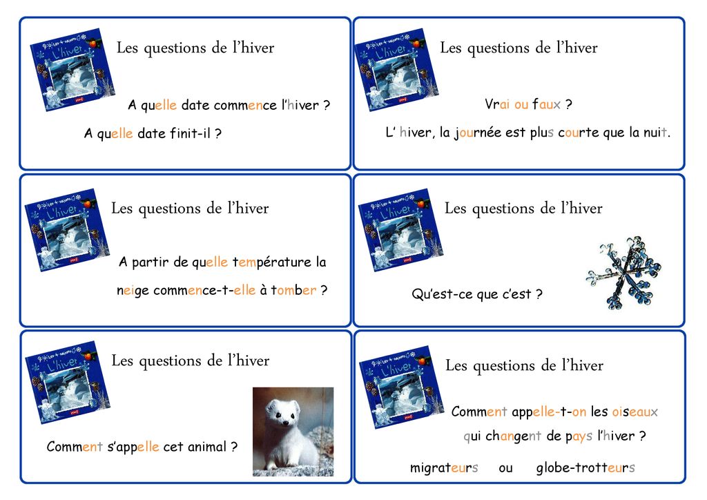 Les questions de lhiver Les questions de lhiver ppt télécharger